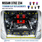 ZSPEC Plastic-Clips Replacement Kit for '09-20 Nissan 370z Z34, Grade-5 Titanium