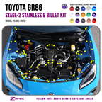 ZSPEC "Stage 2" Dress Up Bolts® Fastener Kit for '22+ Toyota GR86 & Subaru BRZ, Stainless & Billet