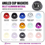 ZSPEC M3 Angled Cup Finish Washers for SHSC Socket-Cap Fasteners, 10-Pack