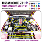 ZSPEC "Stage 3" Dress Up Bolts® Fastener Kit for 84-89 Nissan 300zx Z31 Upgraded Timing Bolts, Stainless & Billet