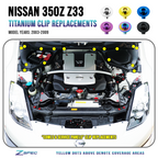 ZSPEC "Cowls & Service-Panels Only" Clips Replacement Kit for Nissan 350z Z33, Titanium