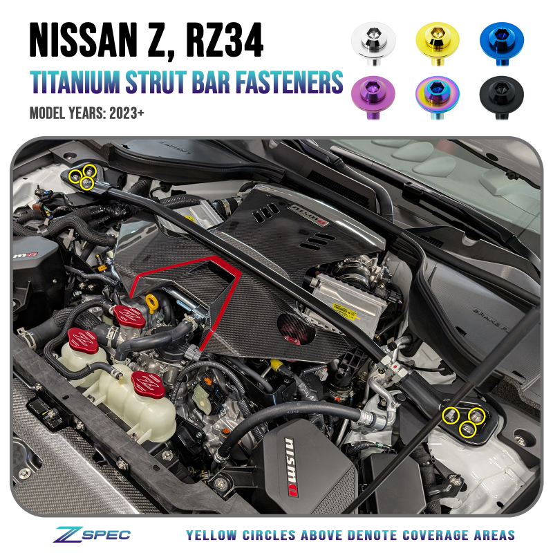 ZSPEC Strut Tower Brace/Bar Fastener Kit for '23+ Nissan Z RZ34, Titanium