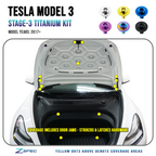 ZSPEC "Stage 3" Dress Up Bolts® Fastener Kit for the Tesla Model 3, Grade-5 Titanium