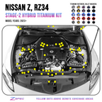 ZSPEC "Stage 2" Dress Up Bolts® Hardware Kit for Nissan Z RZ34, Titanium & Billet