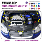 ZSPEC "Stage 1" Dress Up Bolts® Fastener Kit for '06-09 VW Golf R32 MK5, Stainless & Billet