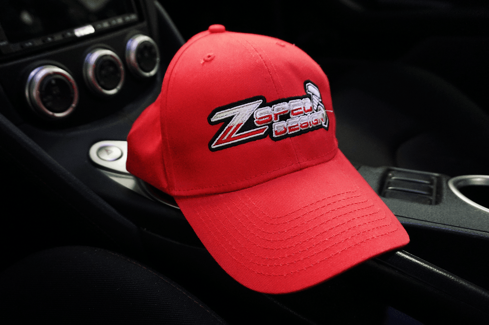 ZSPEC Design Lightweight Cotton Baseball-Style Hats, Red or Black, Adjustable
