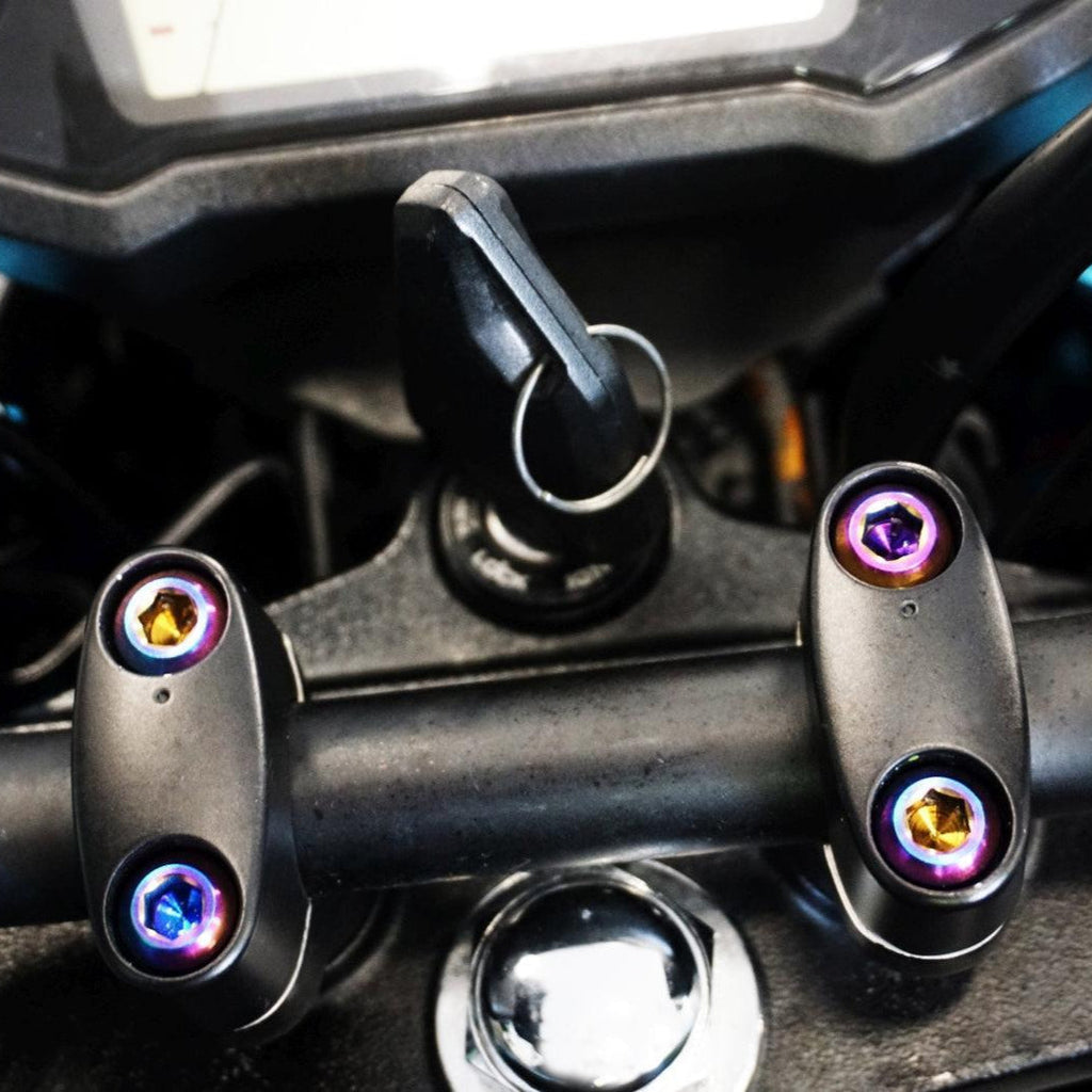 ZSPEC "Handle Bar Clamps" Fastener Kit for the Honda Grom, Grade-5 Titanium