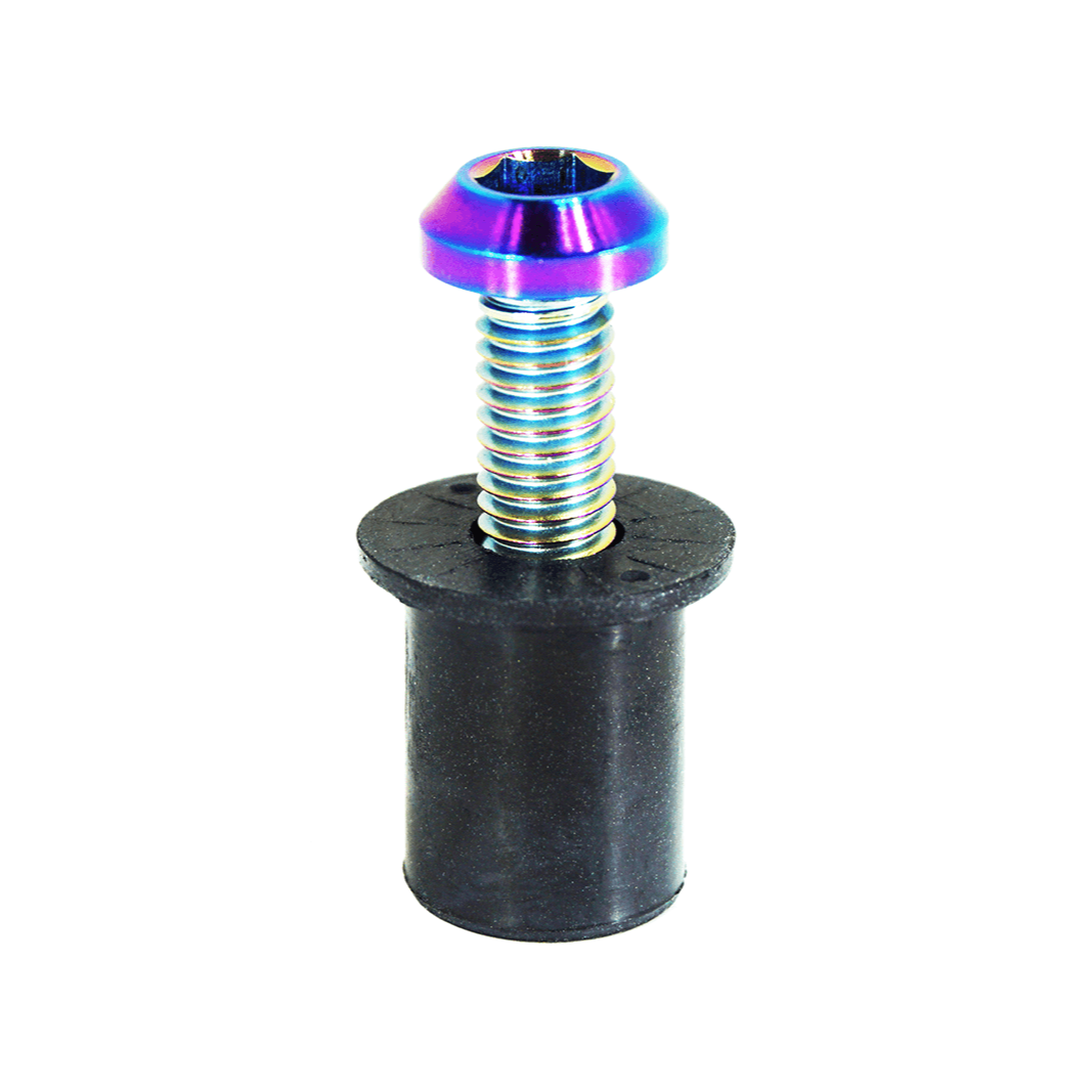 ZSPEC Body Kit Fastener, Titanium Angled-Head Style M6x25mm w/ WELL Nut, per Each