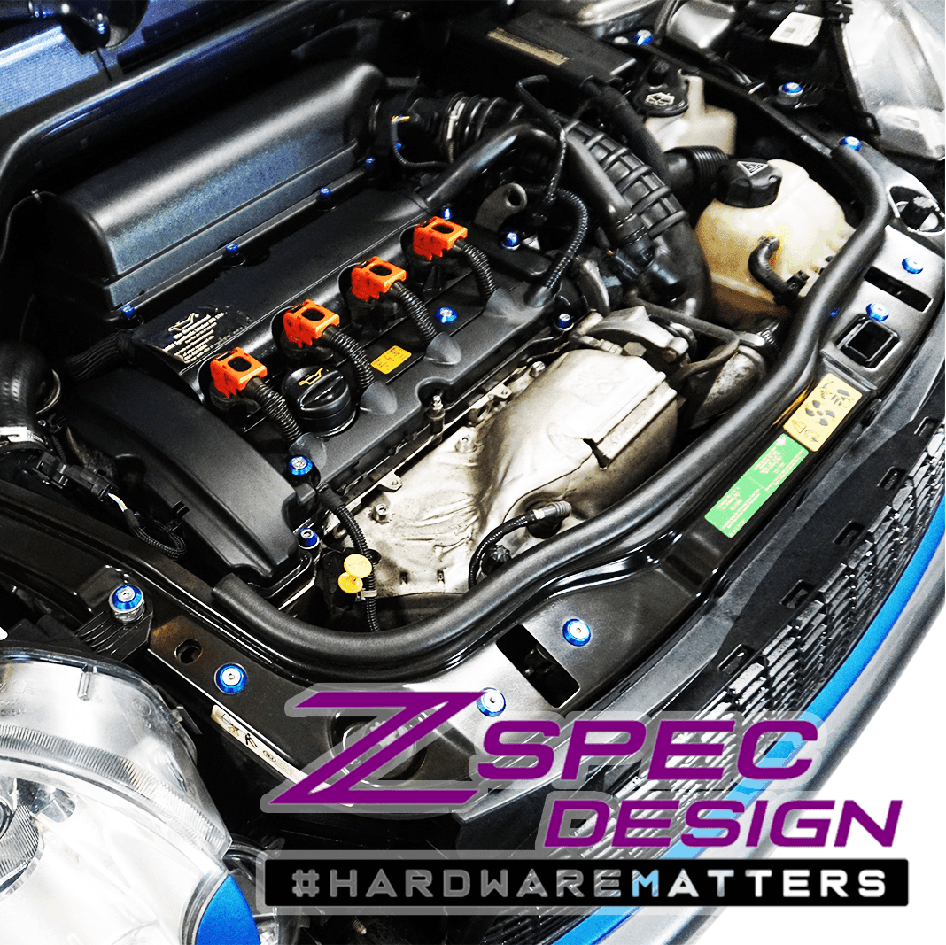 ZSPEC "Stage 3" Dress Up Bolts® Fastener Kit for '07-14 Mini Clubman R55, Stainless & Billet