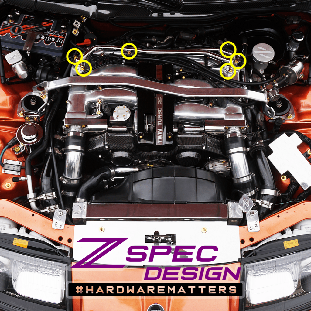 ZSPEC Balance Tube Fastener Kit for '90-96 Nissan 300zx Z32, Titanium Hardware