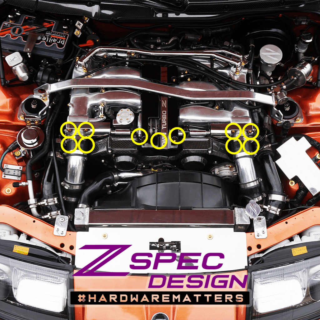 ZSPEC Throttle Bodies & Linkage Fasteners for '90-96 Nissan Z32 300zx, Grade-5 Titanium