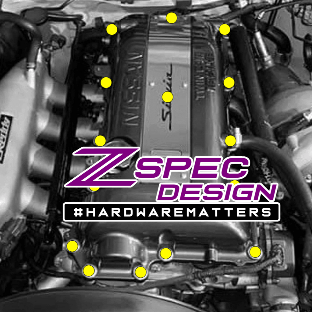 ZSPEC SR20DET (VTC "Black Top") Valve Cover Hardware Kit, Grade-5 Titanium