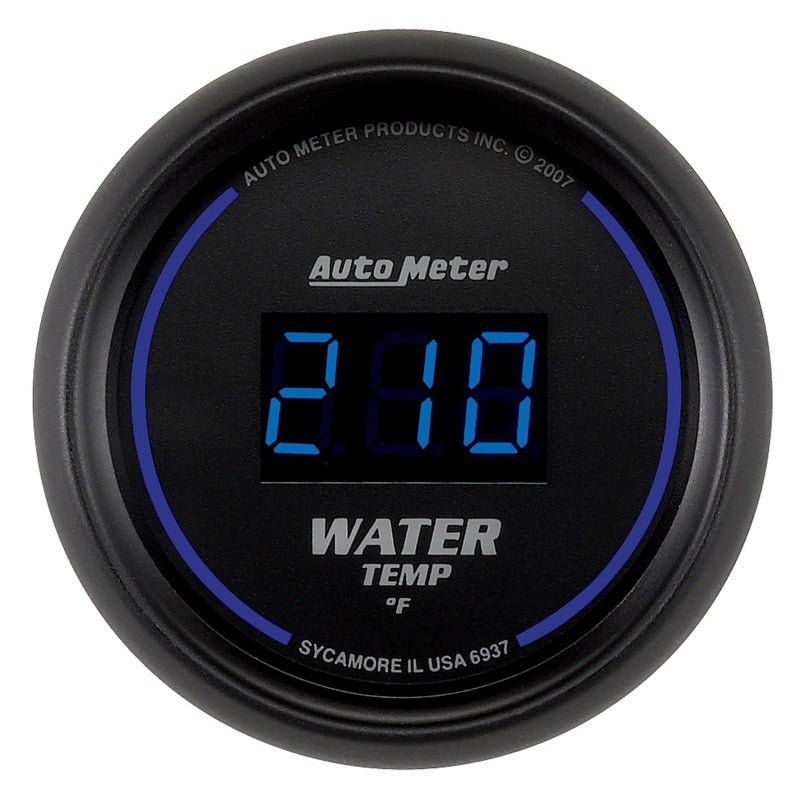 Autometer Cobalt Digital 52.4mm Black 0-300 deg F Water Temperature Gauge AutoMeter Gauges