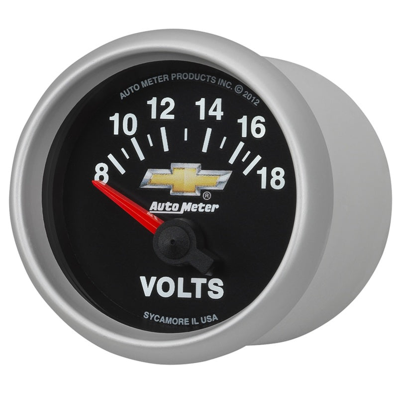 AutoMeter Gauge Voltmeter 2-1/16in. 18V Electric Chevy Gold Bowtie AutoMeter Gauges