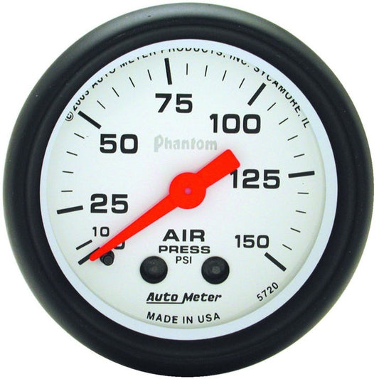Autometer Phantom 52mm 0-150 PSI Mechanical Air Pressure Gauge AutoMeter Gauges