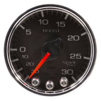 Autometer Spek-Pro Gauge Vac/Boost 2 1/16in 30Inhg-30psi Stepper Motor W/Peak & Warn Black/Chrome AutoMeter Gauges