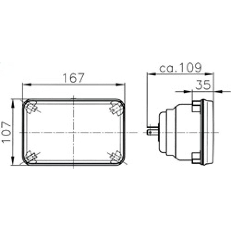 Hella Module 164 x 103mm H4 12V ECE Universal Lamp Hella Driving Lights