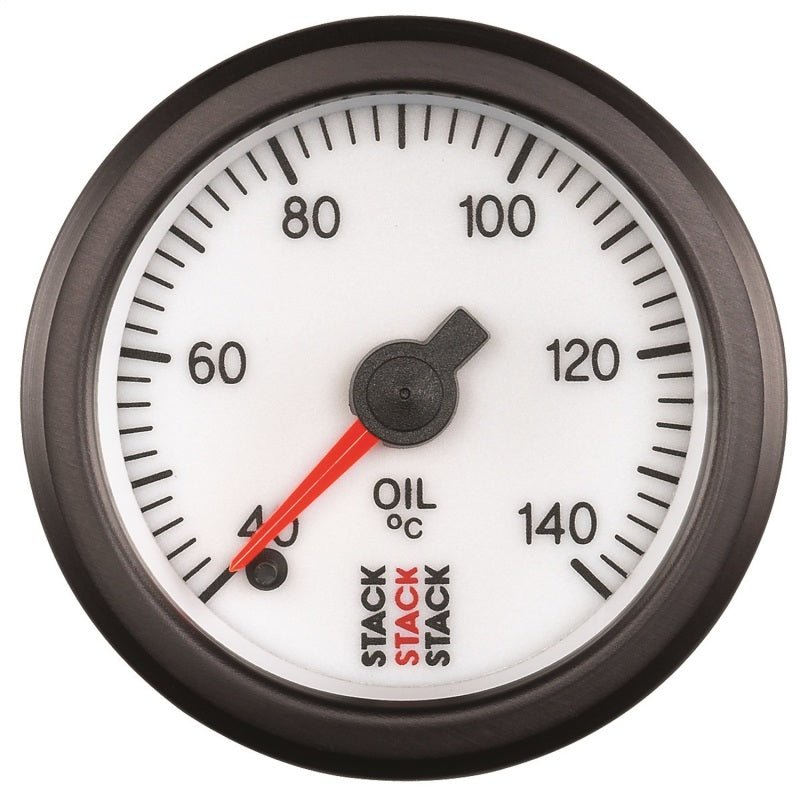 Autometer Stack 52mm 40-140 Deg C 1/8in NPTF Male Pro Stepper Motor Oil Temp Gauge - White AutoMeter Gauges