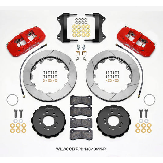 Wilwood AERO6 Front Hat Kit 15.00 Red 2014-up Corvette C7 w/Lines Wilwood Big Brake Kits