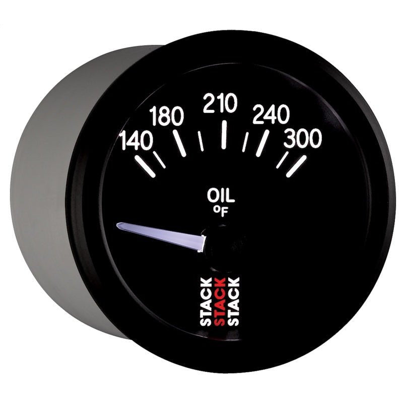 Autometer Stack 52mm 140-300 Deg F 1/8in NPTF Electric Oil Temp Gauge - Black AutoMeter Gauges