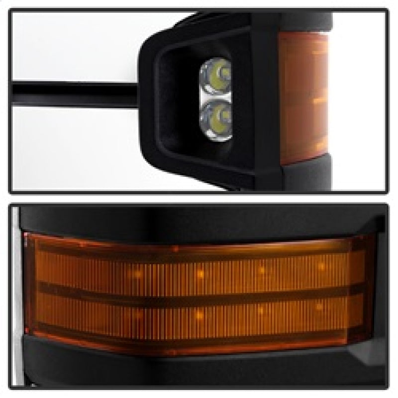 xTune Chevy Silverado 14-16 Heated Amber LED Signal Mirror Chrome MIR-CSIL14S-G3C-PWH-AM-SET