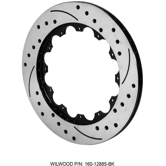 Wilwood Rotor-SRP36 Iron-RH-BLK-Drill 14.00 x .810 - 12 on 8.75in Wilwood Brake Rotors - 2 Piece