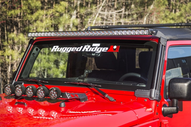 Rugged Ridge 07-18 Jeep Wrangler JK Elite Fast Track Windshield Light Bar Mount w/o Crossbar Rugged Ridge Light Mounts