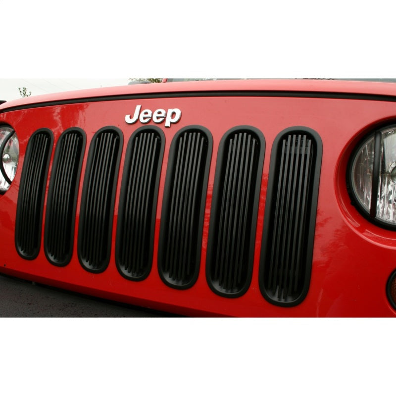 Rugged Ridge Billet Grille Insert Black 07-18 Jeep Wrangler JK Rugged Ridge Grilles