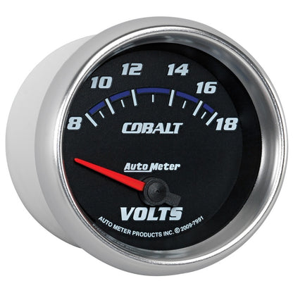 AutoMeter Gauge Voltmeter 2-5/8in. 18V Electric Cobalt AutoMeter Gauges