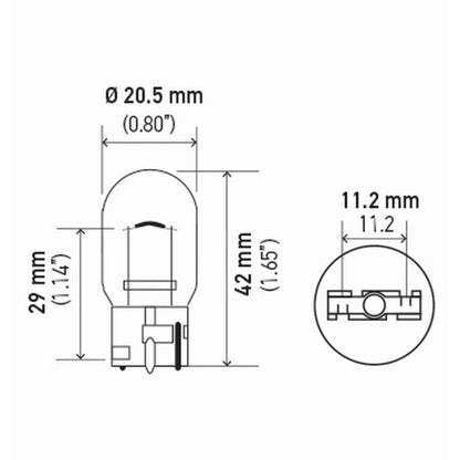 Hella Bulb 7440 12V 21W W3X16D T65 (2) Hella Bulbs