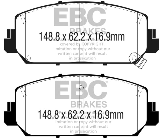 EBC 16+ Acura ILX 2.4 Greenstuff Front Brake Pads