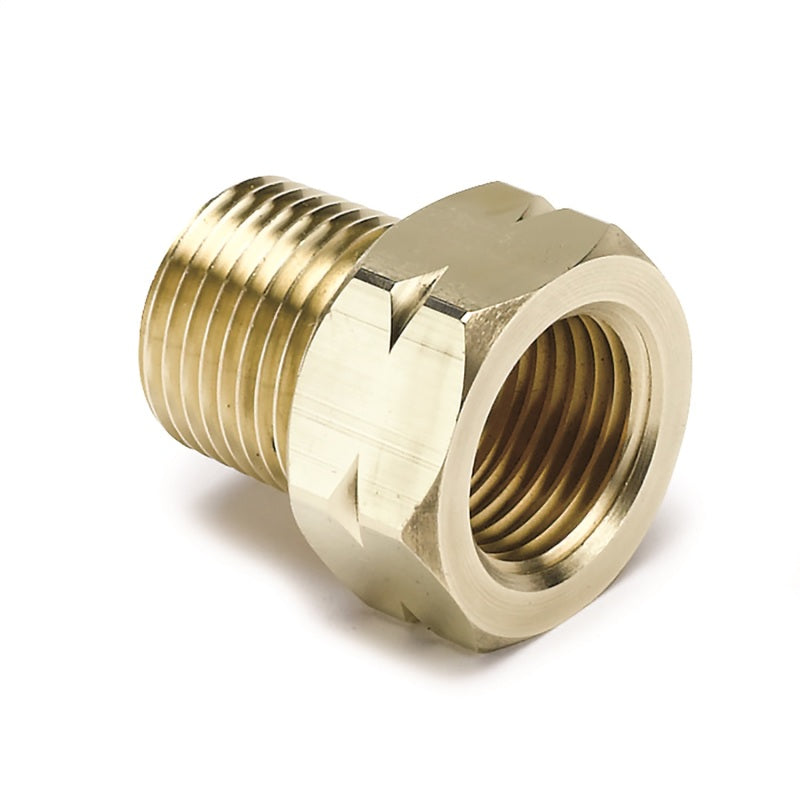 Autometer Brass Adapter Fitting - 3/8in NPT Male - 5/8in UNF Female AutoMeter Gauges