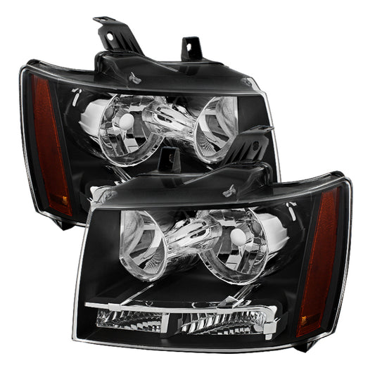 Xtune Chevy Suburban 1500/2500 07-14 Crystal Headlights Black HD-JH-CSUB07-AM-BK SPYDER Headlights