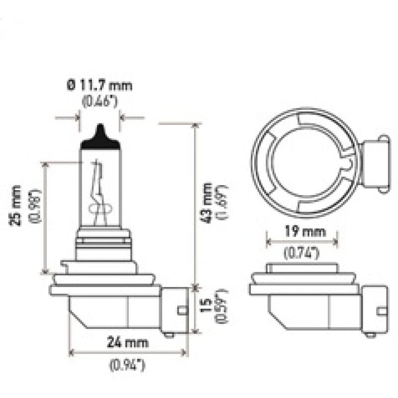 Hella H11 12V 55W Xenon White XB Bulb (Pair) Hella Driving Lights