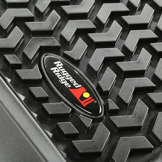 Rugged Ridge Floor Liner Rear Black 1997-2008 Ford F-150 Extended Cab 04-08 Super Crew Rugged Ridge Floor Mats - Rubber