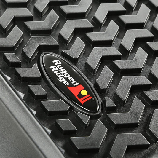 Rugged Ridge Floor Liner Rear Black 2007-2014 Toyota FJ Cruiser (Automatic) Rugged Ridge Floor Mats - Rubber