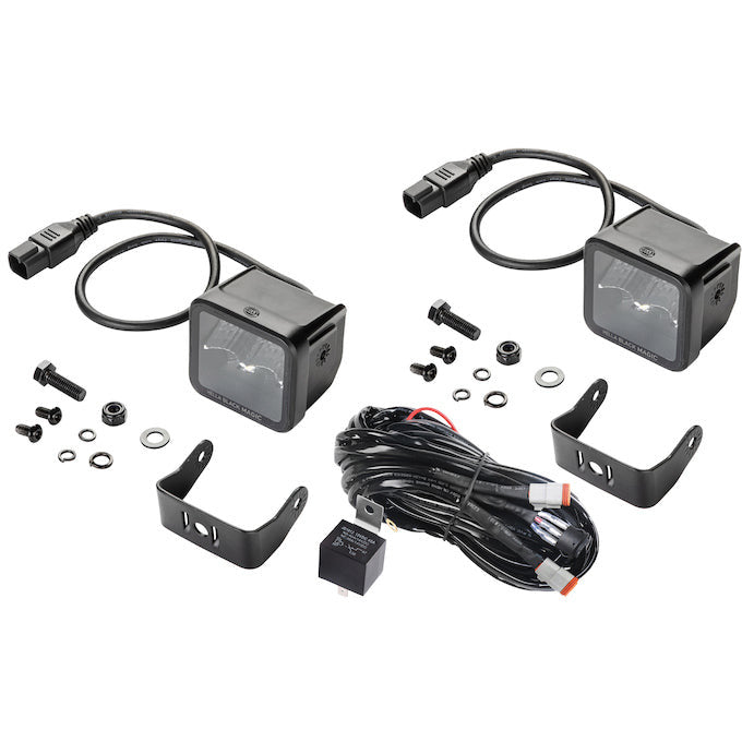 Hella Universal Black Magic 2.7in L.E.D. Cube Kit - Flood Beam Hella Fog Lights