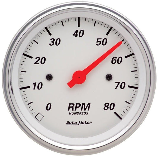 Autometer Arctic White 3 3/8in 8k RPM In Dash Tachometer AutoMeter Gauges