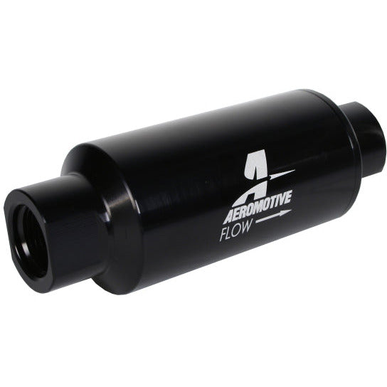 Aeromotive In-Line Filter 10AN 10 Micron Microglass Element Bright-Dip Black 2in OD Aeromotive Fuel Filters