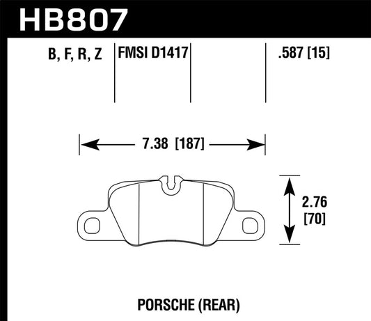 Hawk 16-17 Porsche Panamera S/GTS HP+ Street Rear Brake Pad