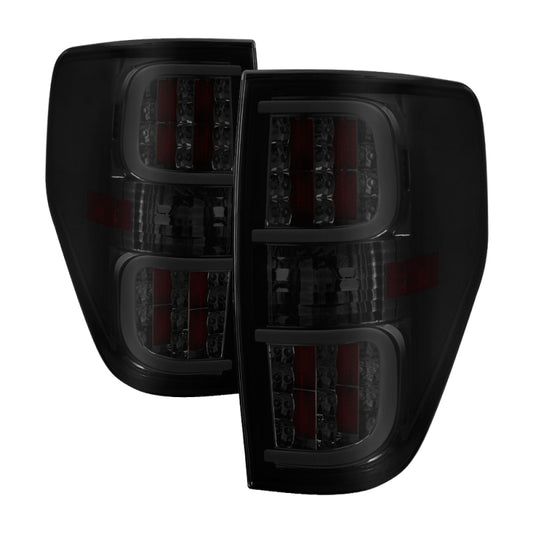 xTune Ford F150 09-14 LED Tail Lights - Black ALT-ON-FF15009-LBLED-SM SPYDER Tail Lights