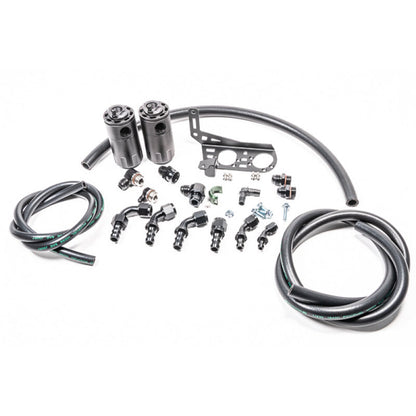 Radium Engineering Dual Catch Can Kit Gallardo LP Fluid Lock Radium Engineering Oil Catch Cans