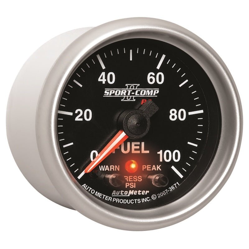 Autometer Sport-Comp II 52mm 0-100 PSI Fuel Pressure Gauge AutoMeter Gauges