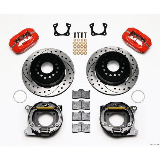 Wilwood Forged Dynalite P/S Park Brake Kit Drilled Red 58-64 Olds/Pontiac Ends Wilwood Big Brake Kits