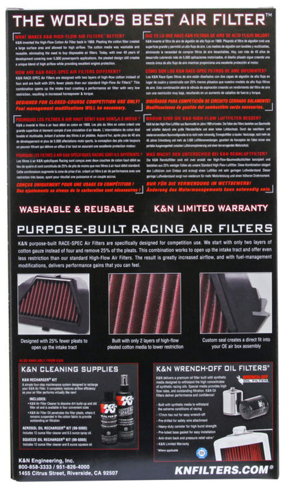 K&N Race Specific Unique Triangular Replacement Air Filter for 11-14 Kawasaki ZX1000 Ninja ZX-10R