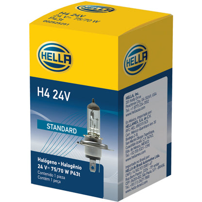 Hella H4 24V 75/70W P43t T4.625 Halogen Bulb (Min Order Qty 10) Hella Bulbs