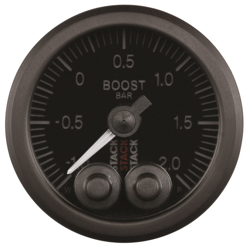 Autometer Stack 52mm -1 to +2 Bar (Incl T-Fitting) Pro-Control Boost Pressure Gauge - Black AutoMeter Gauges