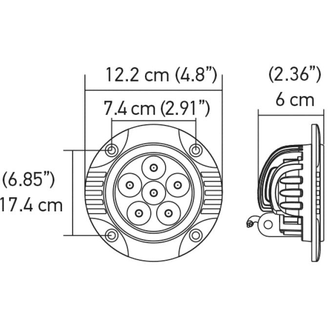 Hella Value Fit 90mm 6 LED Light - FLSH Off Road Spot Light Hella Light Bars & Cubes