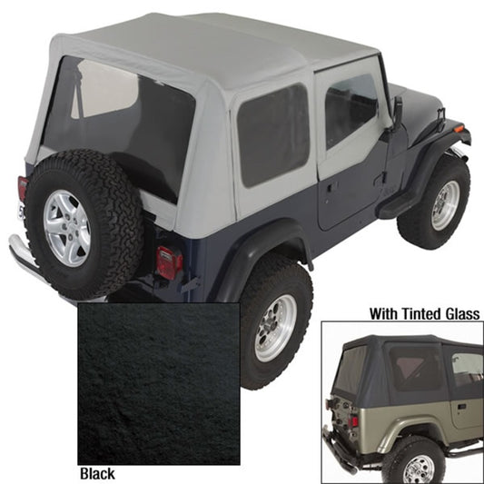 Rugged Ridge S-Top Door Skins Black Tinted Windows 88-95 Jeep Wrangler YJ Rugged Ridge Soft Tops