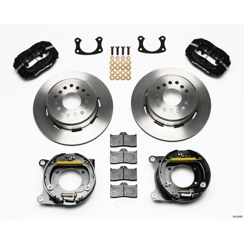 Wilwood Forged Dynalite P/S Park Brake Kit New Big Ford 2.50in offset Staggrd Shock Wilwood Big Brake Kits